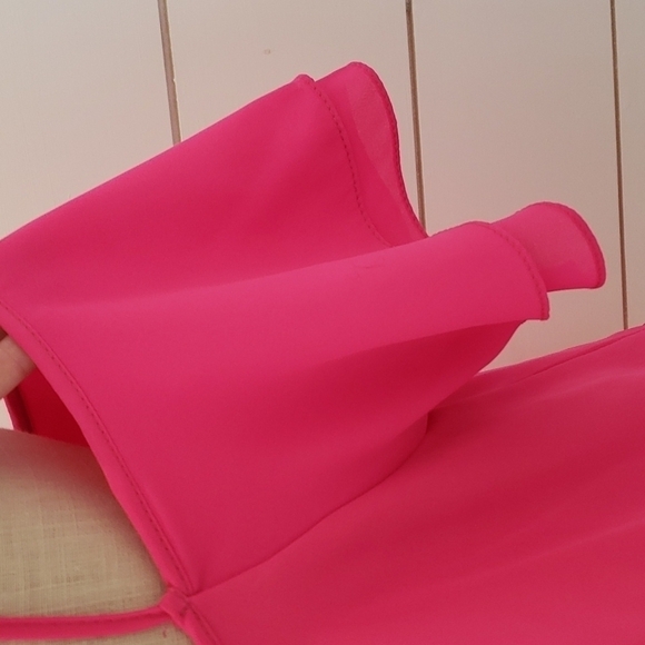 MM MM MM medium hot pink club top peek a boo sleeves - Picture 3 of 5